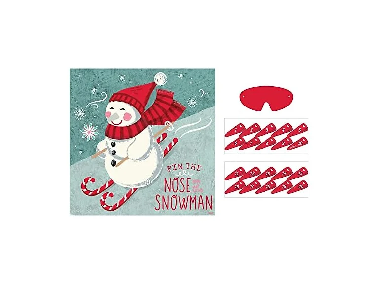 Multicolor Peppermint Twist Pin the Nose on the Snowman (Pack of 4)