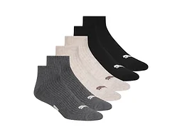 PUMA Men's 12-Pairs Quarter Crew Socks - Grey/Black/Khaki