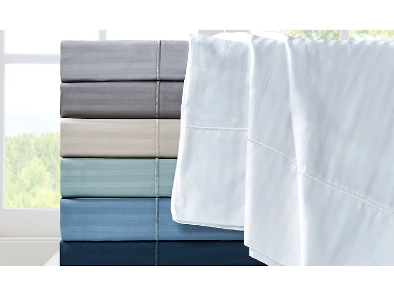 500TC Cotton Damask Stripe 4PC Sheet Set