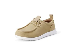 Amazon Essentials Men's Canvas Moc Toe Loafer, Natural/White, 8.5