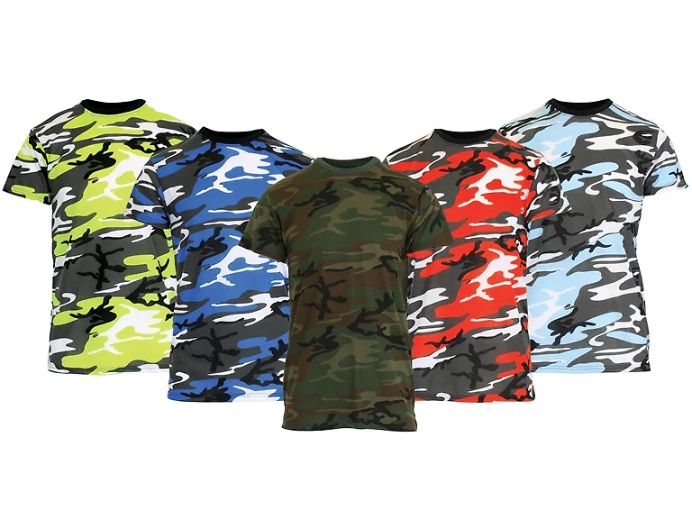 1 & 3Pk Mens S/S Crew Neck Camo Tee