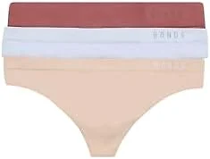 Bonds Women's Seamless Invisi Thong with Mid Rise fit in Cotton-rich Blend For Women, 3-Pack
