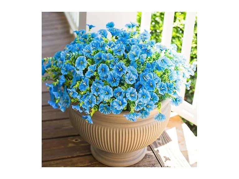 HyeFlora Blue Artificial Flowers 12 Bundles