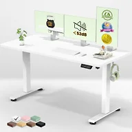 Veken 55 Inch Large Electric Standing Desk, Gaming Table, White