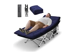 HABUTWAY Camping Cots for Adults with 600lbs Load Capacity, Folding Camping Cot with Mattress, Sleeping Cots for Adults with Carry Bags for Travel,Beach,Patio,Home Office,Nap Time