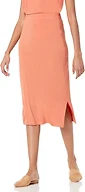 Amazon Essentials Women's Pull-On Knit Midi Skirt with Elastic Waist, Stretchy (Available in Plus Size), Rust Orange, X-Small