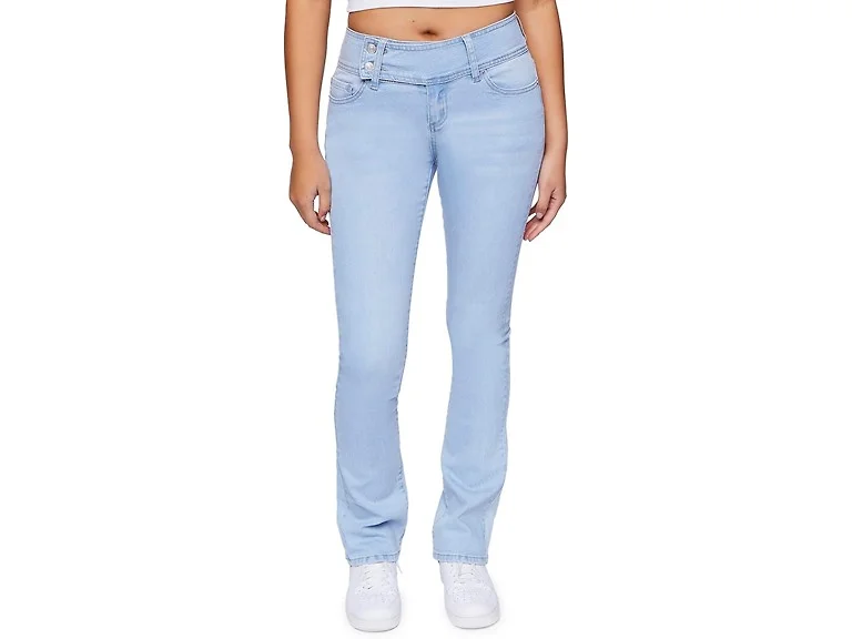 Forever 21 Women (28) Mid-rise Jeans Light Denim