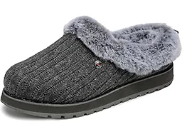 Skechers BOBS Women's Keepsakes - Ice Angel Slipper, Charcoal, 6 M US