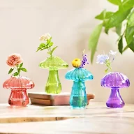 4 Pack Mushroom Glass Plant Terrarium