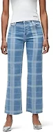 HUDSON Women's Rosie High-Rise Wide Leg Ankle Jean, Plaid Indigo, 27