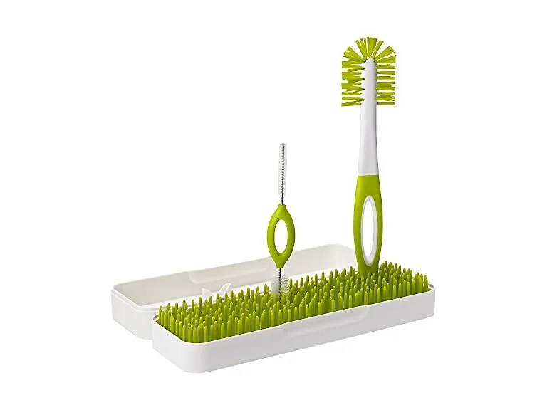 Silicone Travel Bottle Drying Rack & Brush
