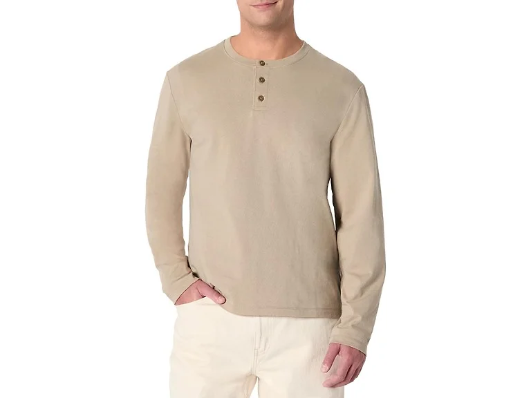 Amazon Essentials Men (L) Henley Shirt Taupe