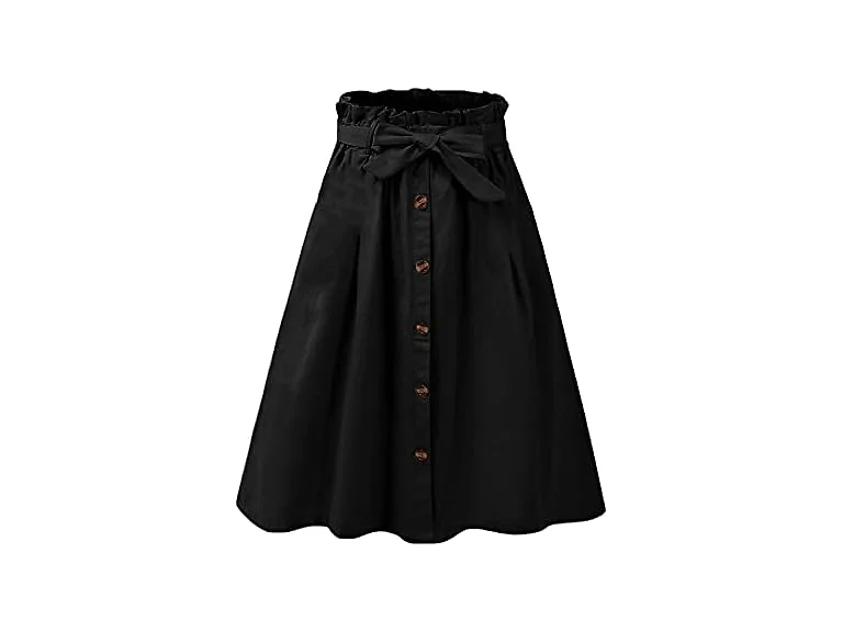 Somthron Women (OS) Casual Belted Button Skirts