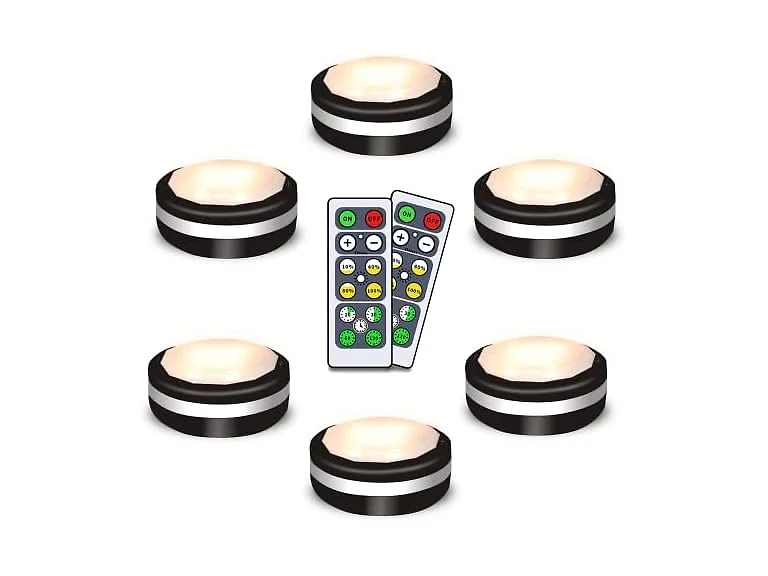 Starxing Black Housing 6 Pack LED Puck Lights 