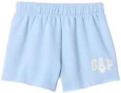 GAP Girls' Raw Hem Logo Shirt, Cerulean Blue 402, Medium