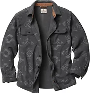 Legendary Whitetails Mens Long Sleeve Fleece Button Up Shirt, Charcoal Embossed, MED