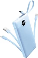 Coowisty Portable Charger with Built-in Cables, Slim 10000mAh Power Bank with USB C, Travel Essentials External Battery Pack 5 Outputs 2 Inputs LED Display Compatible with iPhone/Android & More
