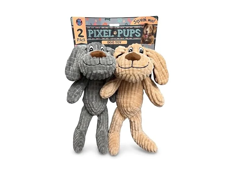 Bow Wow Pet 2 Pack Plush Dog Toy, Pixel Pup