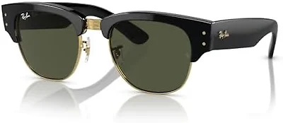 Ray-Ban RB0316S 901/31 50 50-21-145 Ray-Ban RB0316S Mega Clubmaster Square Sunglasses Black on Gold/G-15 Green