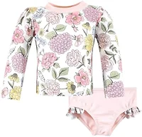 Hudson Baby Unisex Baby Swim Rashguard Set, Vintage Blossom, 12-18 Months