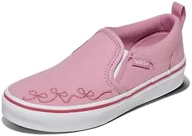 Vans Kids' Asher Slip-On Shoe, Embroidery Pink Dawn, 13.5
