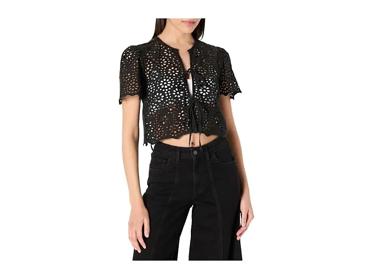 The Drop Women’s Doca Lace Tie Front Top