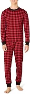 Amazon Essentials Men's Knit Pajama Set, Classic Buffalo Check, X-Large