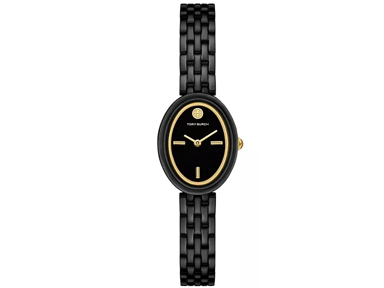 Tory Burch Women's The Oval Black Analogue Watch