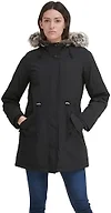 Levi's Women's Faux Fur Lined Hooded Parka Jacket (Standard and Plus Size), Black, 3X