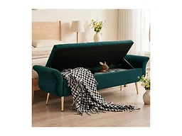 ZZW 6026 ZZW Storage Ottoman Bench 63 Length Upholstered En