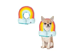BigMouth Inc Rainbow Inflatable Dog Recovery Collar, Comfortable Cone Replacement for Pet Surgery, Protective Collars to Prevent Licking & Biting, Size Small