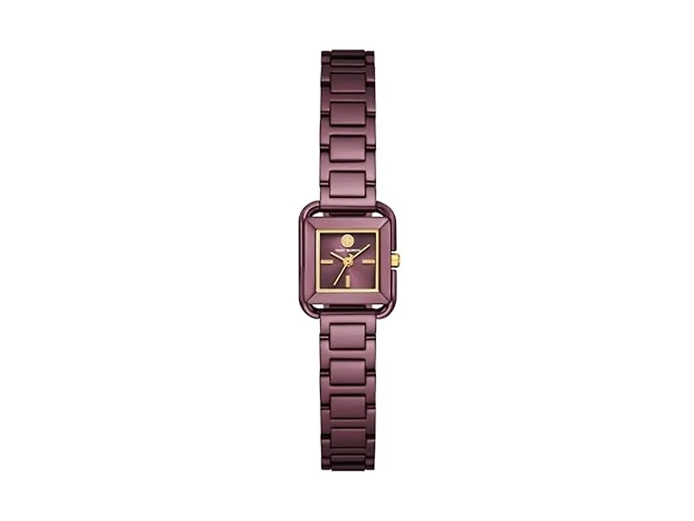 Tory Burch Women's The Kira Square Purple Watch