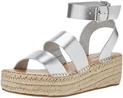 The Drop Women's Listilla Espadrille Wedge Sandal, Silver, 5.5