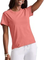 Hanes Women's Originals Tri-Blend T-Shirt, Curved-Hem Tee, Classic Crewneck T-Shirt for Women