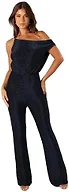 Heather One Shoulder Jumpsuit - Navy L