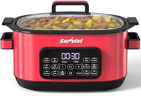 Sunvivi 12-in-1 Programmable Slow Cooker 6.5QT with Timer & Keep Warm