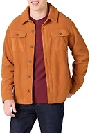 Amazon Essentials Men's Long-Sleeve Polar Fleece Shirt Jacket for Winter, Nutmeg, Large