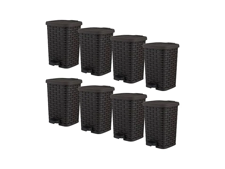 Superio Mini Trash Can with Foot Pedal 6 QT 8 Pack