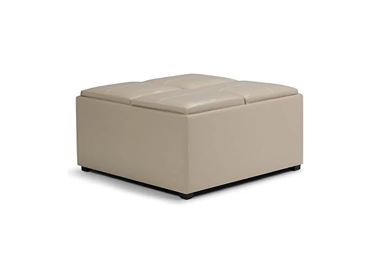 SIMPLIHOME Ellis 36" Leather Ottoman