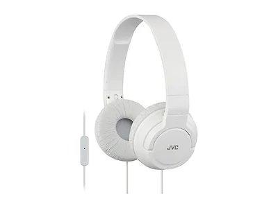 Foldable Headphones w/Mic, White