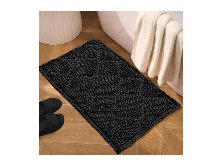 ZALL Tan Waffle Bath Mat,Super Absorbent Non Slip