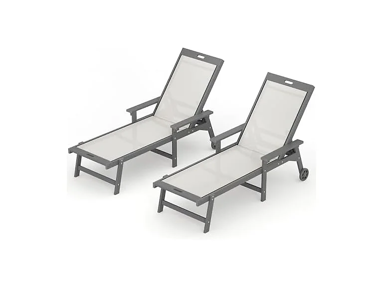 LUE BONA Set of 2 Grey Lounge Chairs