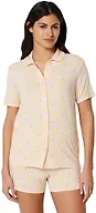 Amazon Essentials Women's x Sofia Grainge Mommy and Me Short Sleeve Pajama Set, Light Pink Lemon, Small