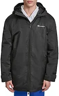 Champion Men's Sherpa Lined Mid-Length Sideline Jacket with Hood, Black, Medium