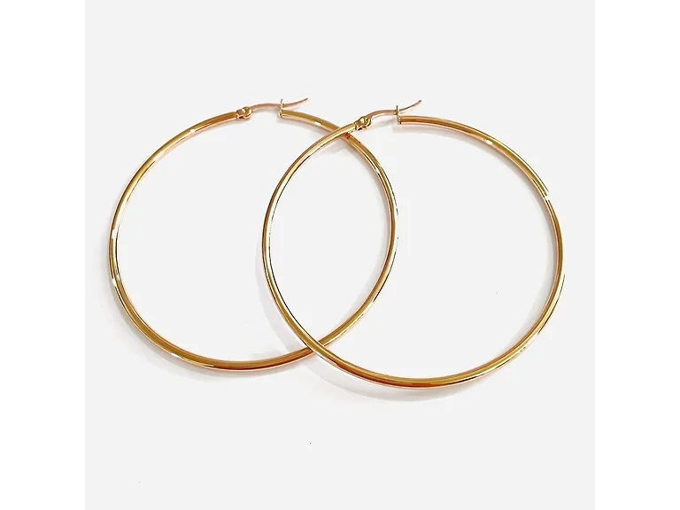 14k Rose Gold Plated Large Hoop Earring