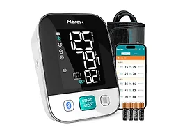 Meraw Blood Pressure Monitor Home Use, Blood Pressure Cuff Digital Arm, Blood Pressure Monitor Automatic Cuff 8.7-16.5" Bluetooth App Tracking Irregular Heartbeat Monitoring FSA/HSA Eligible White