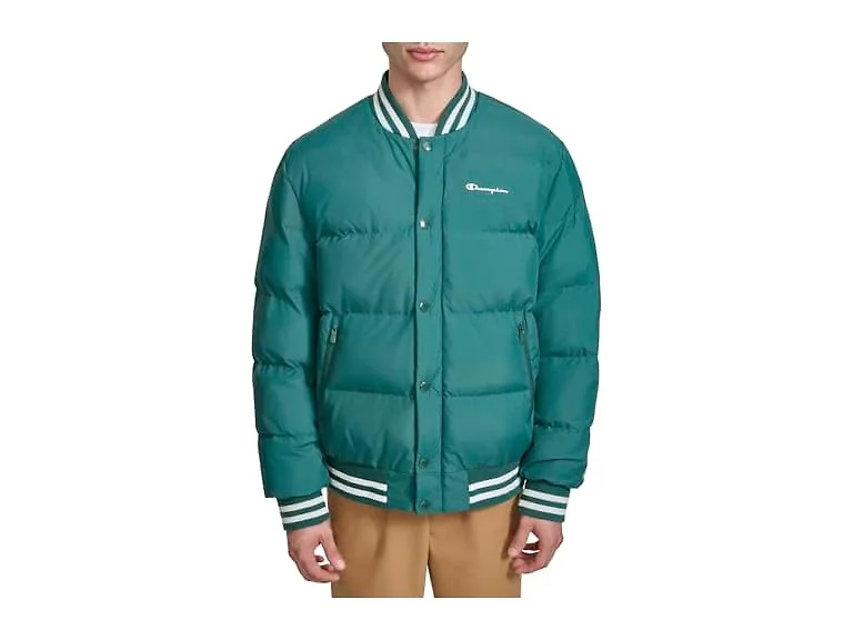 Champion Men Varsity Bomber Puffer Jacket