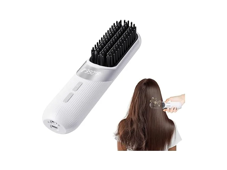 Cordless Hair Styling Brush 2-In-1 White