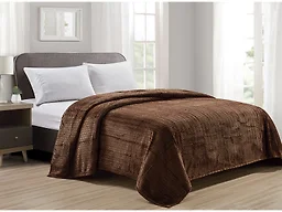 Noble House NH-Chevron Braided Blanket KN- Chocolate 