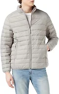 Amazon Essentials Men's Packable Lightweight Water-Resistant Puffer Jacket (Available in Big & Tall), Light Grey, 5X-Large Big